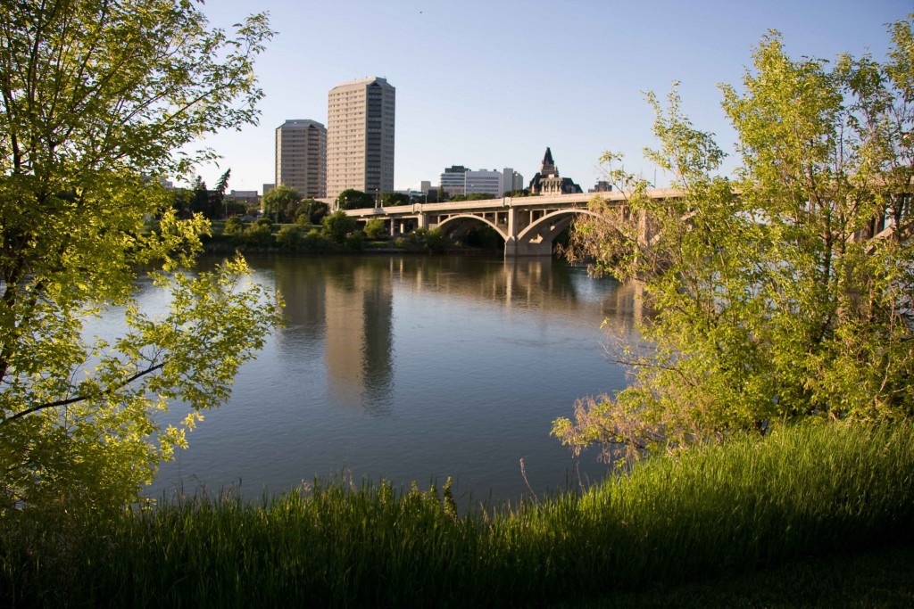 A view of the South Saskatchewan River that runs through Saskatoon.