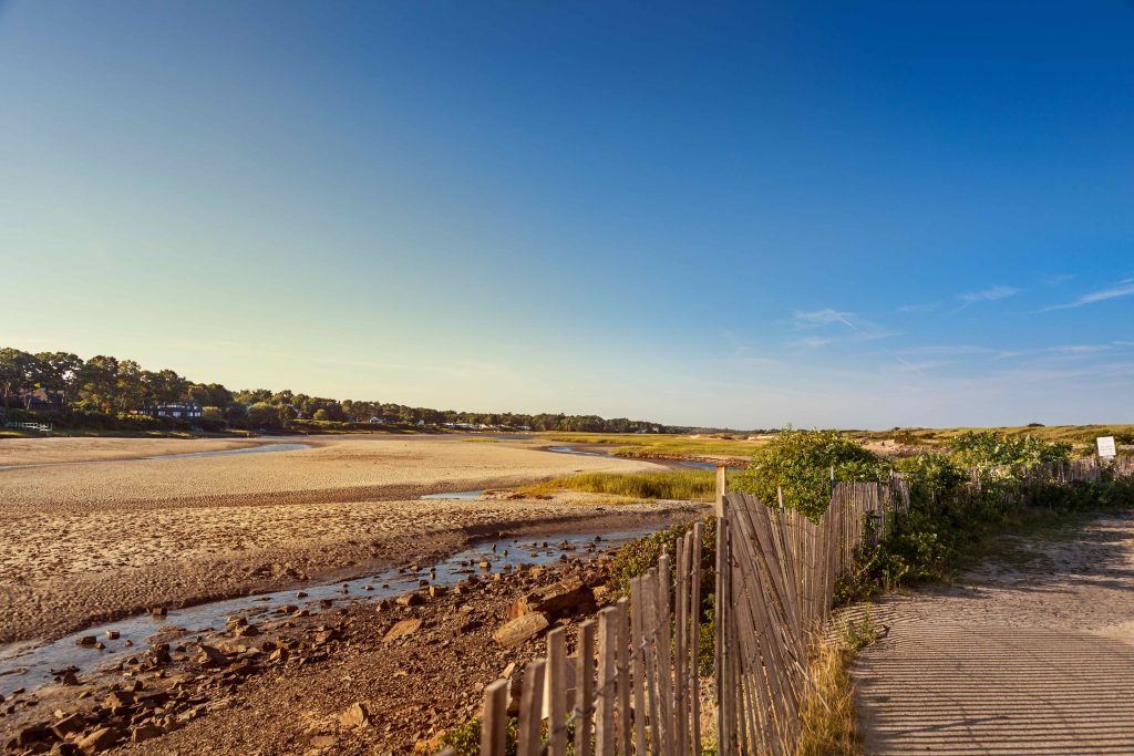 The tidal end of the Ogunquit River behind Ogunquit Beach, Maine