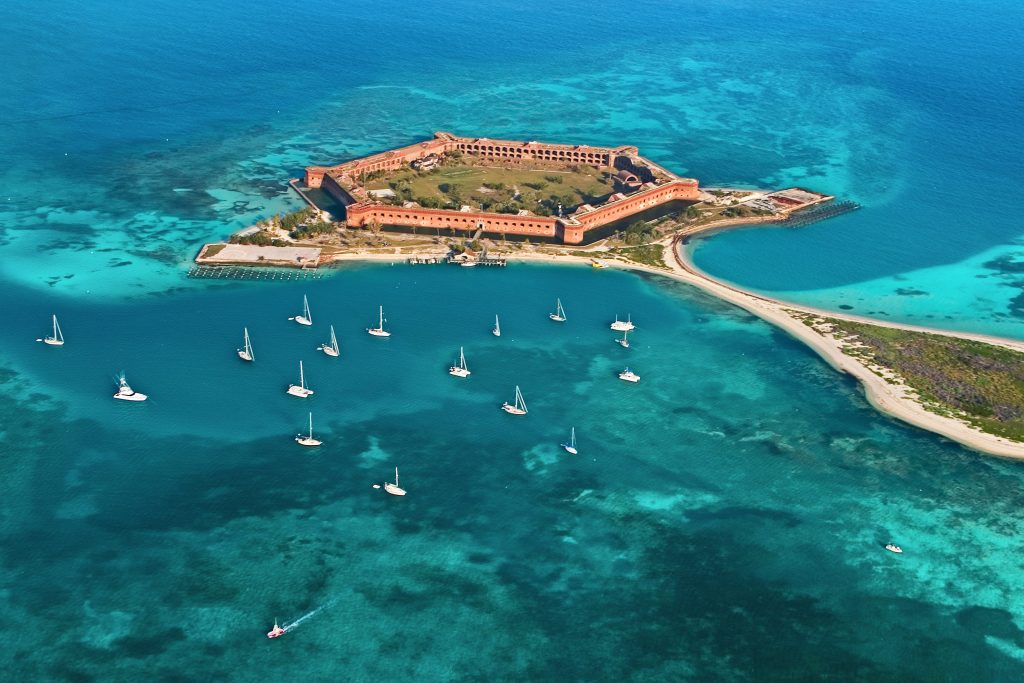 Dry Tortugas National Park in Florida. Fort Jefferson.